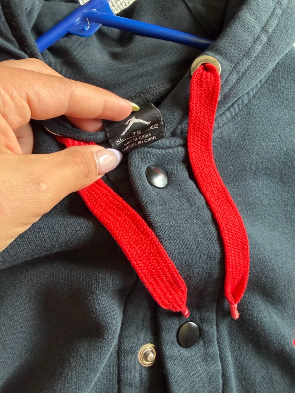 Jordan Men's Black Bomber Jacket with Red Drawstrings